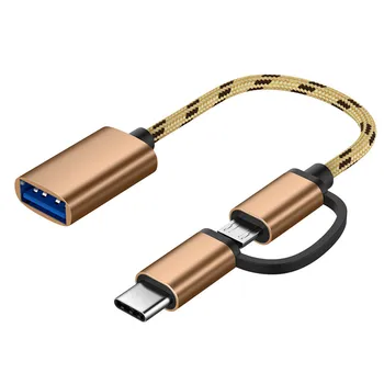 2 В 1 USB 3.0 Type-C Micro USB към USB 3.0 OTG Кабел-адаптер Конвертор на Интерфейс За Зарядното устройство Кабел за мобилен телефон Линейни Преобразуватели