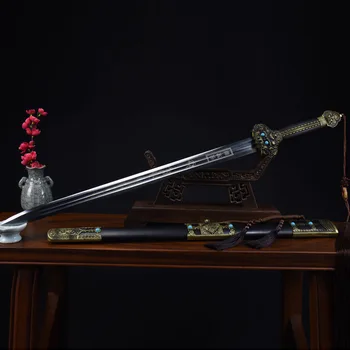96 см средновековен метален истински меч от колекцията ebony с високо съдържание на марганцевой стомана, интегрирана меч ръчно изработени Yongle sword и katana