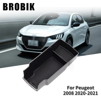 BROBIK Авто Подлакътник Кутия За съхранение Тава Контейнер Автомобилни резервни Части и Аксесоари За Peugeot 2008 2020-2021 Украса кола