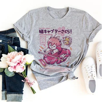 cardcaptor Sakura, Magic Girl топ, дамски летни тениски с японската мангой, облекла в стил аниме за момичета