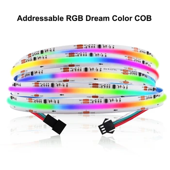 FCOB RGB IC Led лента WS2811 Адресируеми 720 светодиоди Dream Color RA90 DC12V 24V WS2811 Высокогибкий Ключодържател COB Светлини 2M 3M 5M
