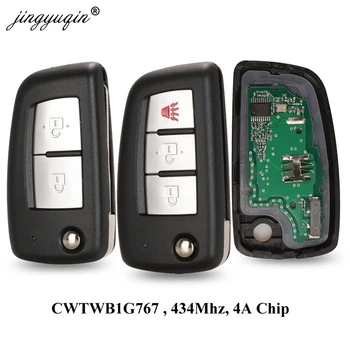 jingyuqin 2/3 от Бутона 433 Mhz 4A PCF7952E Панти Дистанционно ключ За Nissan Qashqai J11 Pulsar C13 Juke F15 X-Trail T32 Micra CWTWB1G767