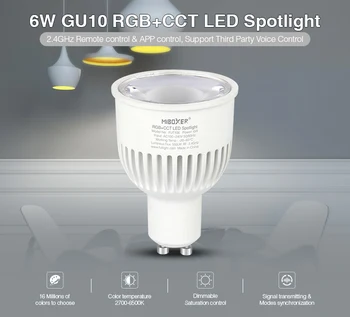 Miboxer FUT106 AC100 ~ 240V 6 W GU10 RGB + CCT led Прожектор Focos Led Spot Лампа на дистанционното Управление или заявление За Домове, Ресторанти, Барове Roon