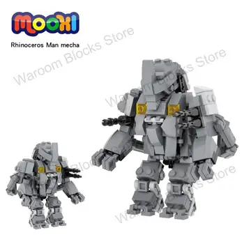 MOC1249 Роботи-носорози Серия Мех, статуетка, Тухла, MOC, Съвместими градивни елементи, играчки За деца, Творчески подарък за Приятели
