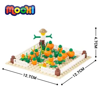 MOOXI Креативна Ферма Тиква Блок, Строителство Тухла, модел, Направи си Сам, Образователна детска играчка за деца, подарък, Събрани детайли MOC0064