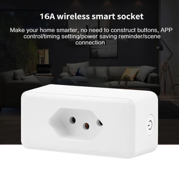Sasha WIFI Mini Socket Приложение за Дистанционно Управление Таймери Функция за обратно отброяване Поддържа мрежа от 2,4 Ghz 16A за Алекса Google Home Smart Life