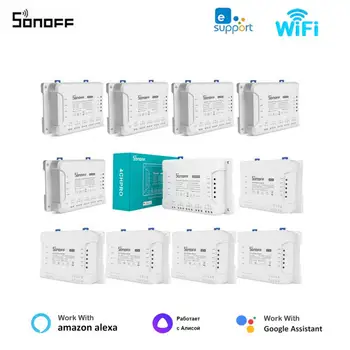 SONOFF 4CH R3/4CH PRO R3 Wifi Модул Превключване на осветление 4-Банда Wi-Fi САМ Smart Switch Приложение на Гласово Управление Работи С Алекса Google