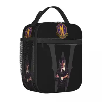 Wednesday Addams Nevermore Academy, Изолирано чанта за обяд, кутия за съхранение на продукти, Преносим охладител, Термална кутия за Bento за пикник