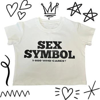 Y2K, женски буквално принт, Секси символ на 90-те години, блузи в стил пънк, Готик козметична градинска дрехи, Приказка, Топла Сладка, Изтънчен, сладък детски блузи