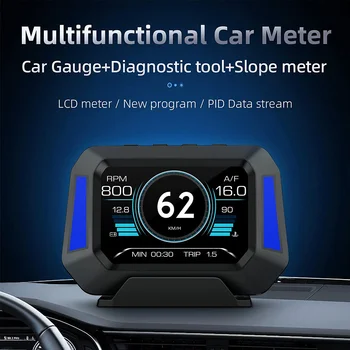 Авто HUD Централен Дисплей Цифров Сензор OBD GPS Система Градиентометр Скоростта на колата е Автоматичен Инструмент за Диагностика Автомобил Скоростомер