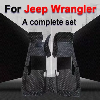 Автомобилни постелки за Jeep Wrangler (четири врати) 2011 2012 2013 2014 2015 2016 2017 Потребителски автоматично накладки за краката автомобили