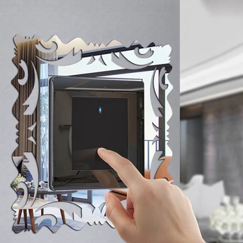 Акрилни стикери за стенно огледало с превключвател, покриващи луксозни декорации за дома, неща за младежки спални, Дамски рамка за контакти