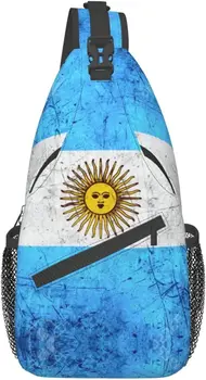 Аржентинската чанта-прашка, Аржентински флаг, раница-превръзка през рамото, чанта за пътуване, Походный раница, Всекидневни Полиестер, Един размер
