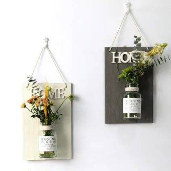 Бистра стенни подвесная ваза за цветя, стъклена ваза за хидропонно растения, Цветен режим