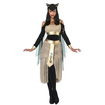 Богинята котка Бастет, Древнеегипетская митология, Богинята на Войната, Костюми за Cosplay, Маски, Хелоуин, Възрастни Жени, Клеопатра, Маскарадное рокля