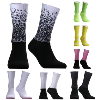 Висококачествени нескользящие силиконови чорапи за колоездене, професионален екип по велогонкам, аеро-чорапи, спортни чорапи за бягане на открито