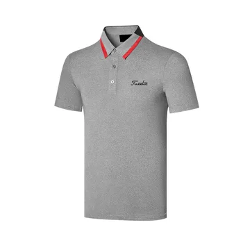 Голф, нова лятна мъжка спортна еластична дишаща лека модни и ежедневни риза с къси ръкави за високо качество, най-защитена от пиллинга