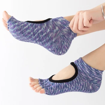 Дамски чорапи без пръсти, с противоплъзгаща ръкохватка за практикуване на йога, пилатес, фитнес, спортна зала, мини танцови чорапи, спортни чорапи за пилатес