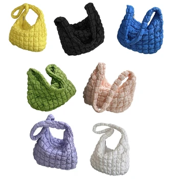Дизайнерска чанта-чанта с рюшами, чанти за дами, Дамски чанти-скитник от полиестер за момичета E74B