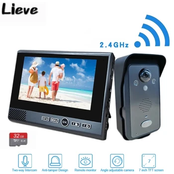 Домашен безжичен видео домофон 2,4 Ghz, офис, защитен от неоторизиран достъп, Безжични видео домофон за дома, безжичен видео телефон за апартамент