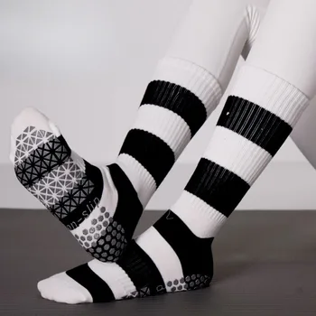 Ежедневни шарени чорапи за пилатес, Женски Професионални Силиконови мини чорапи за йога, Памучни дишащи спортни чорапи за танци на закрито