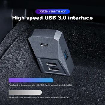 Жабката USB-Хъб За Tesla, Модел 3 Модел Y 2021-2023 Ивица на цифровия Дисплей Зарядно устройство За Пренос на данни Главното Зарядно Устройство