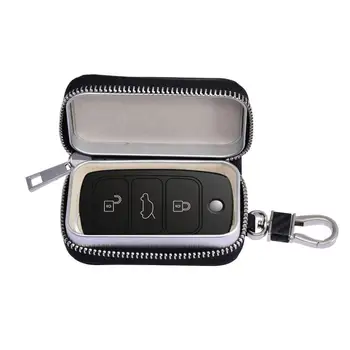 Защитна чанта за ключодържател с цип от изкуствена кожа, чанта за ключове, принудителна Rfid-сигнал, анти-кражба на чанта, калъф за защита от взлом, блокиращите