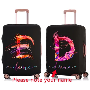 Защитно покритие за багаж с Потребителско име, за Пътуване, Удебелена Еластична Креативна печатане на букви, се Нанася върху багажа 18-32 