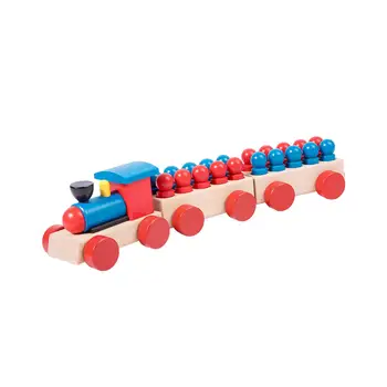 Играчка за деца под формата на дървени влакове, учебни помагала за игри с резултат, математически играчки Монтесори за детето