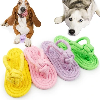 Играчка за дъвчене на кучетата Памучни чехли Веревочная играчка за малки и големи кучета, Обучение на зъби за домашни любимци, играчки за местните зъби, Интерактивни играчки за кучета, Аксесоари, за кучета
