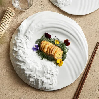 Керамични съдове в западен стил е Плоска чиния специална форма за хотел с развито чувство за художествена концепция на Набор от студени ястия Чиния