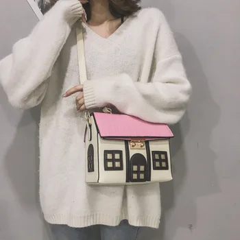 Корейската чанта през рамо с шарени сладки Момичета от картун Y2k 2023, индивидуалност, естетична креативната женска чанта във формата на модна къща