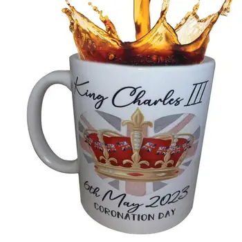 Коронационная Чаша крал Карл III Сувенири, Сувенир, Удобна дръжка, Коронационный подарък, чашата за Кафе, Защита от измиване в съдомиялна машина