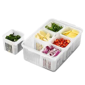Кутия за съхранение на охладени продукти, Органайзер за съхранение на пресни Зеленчуци, Контейнери за съхранение на пресни плодове, Водосточни Кутия за съхранение на продукти