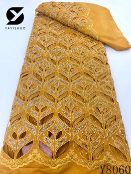 Лейси плат от млечен коприна в африканския стил, Френското сетчатое Дантела, Тюлевая окото плат, Вечерна рокля, Високо качество, 2023, Y8060