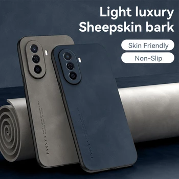 Луксозен Оригинален Силиконов калъф за телефон от овча кожа за Huawei Nova Y70 Plus, устойчив на удари калъф-броня за Nova Y70
