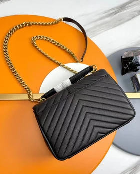 Луксозна дамска чанта с високо качество, плиссированная стеганая чанта през рамо от телешка кожа, модерен ежедневна чанта за гореща мама, пазаруване