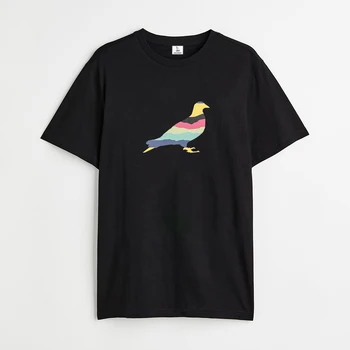 Лятна тениска от 100% памук в стил хип-хоп, однотонная градинска облекло Западното крайбрежие, Мъжка тениска с принтом букви, къс ръкав