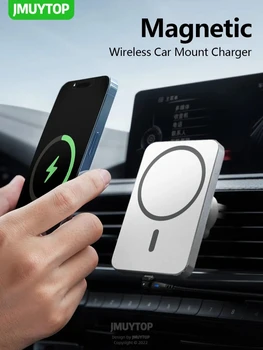 Магнитно Безжично зарядно за Кола с Мощност 15 W, Адсорбируемый телефон За iPhone 14 13 12 Pro, държач за бърза безжична зареждане с максимална чрез адсорбция