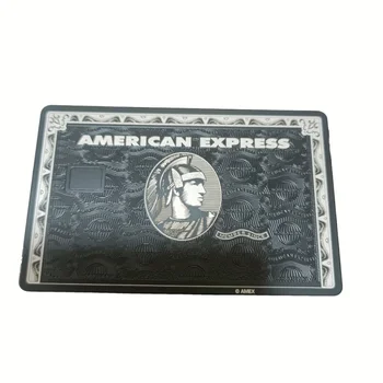 Метална кредитна карта с лазерно гравирани Премиум-клас, Изработен по Поръчка Слот за чип и с Магнитна лента, Выгравированное Членство в Банката Amex Card Support printing per