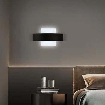Модерен Стенен лампа LED Акрилни Нагоре Надолу Стенен монтаж Аплици Кубичен монтиран на стената лампа Nordic Home Decor Светлинното устройство 6 W