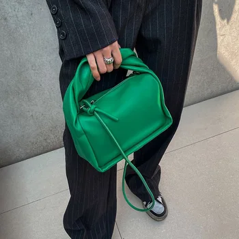 Модни Реколта зелена чанта през рамо за жени, Ежедневни чанти от изкуствена кожа, дамски дизайнерска чанта-месинджър, Основният Женски чанта