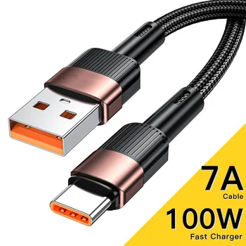 Нов USB кабел 7A Type C Тел За Realme Oneplus OPPO 100 Вата Бързо Зареждане на USB Type C Кабел за предаване на данни Huawei P30 P40 Pro За Samsung