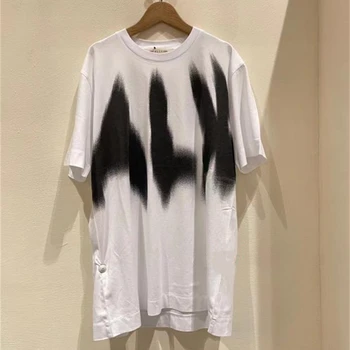 Нов Бял ALYX 1017 9SM Графити Мастилено-струйни Логото на Функционална Мъжка Тениска Дамска 1:1 Тениска на по-Добро качество, Потници, Тениска y2k