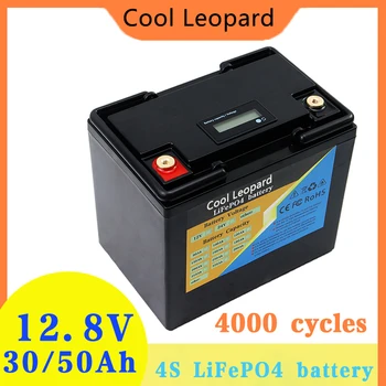 Нова батерия LiFePO4 12,8 V 30Ah 50Ah е Подходящ за къмпинг, на колела, кола за голф, самостоятелна Слънчева вятърна на батерията, живот на 4000 цикъла