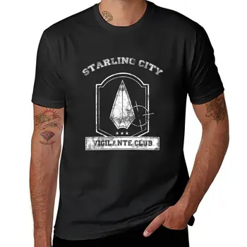 Нова тениска Starling City Vigilante Club, къса тениска, черни тениски с аниме, тениска за мъже