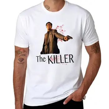 Нова тениска The Killer, летни дрехи, графична тениска, тениска оверсайз, реколта дрехи, прости бели тениски, мъжки