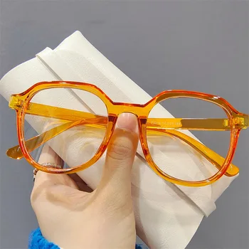 Нови ярки на цвят, Кръгли очила с защита от синя Светлина, Женски Мъжки Оптични Компютърни Очила, Декоративни плоски слънчеви очила на Едро
