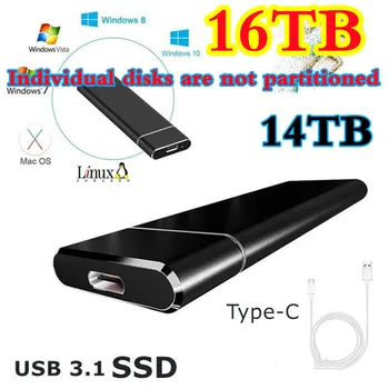 новият m.2 16 14 TB TB Външен твърд диск 2 TB Мобилен твърд диск, USB 3,1 Външен твърд диск Typc-C Преносим твърд диск ssd