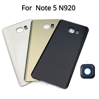 Новост за Samsung Galaxy Note 5 N920 N920F, делото на отделението за батерията, подмяна на корпуса на задната врата с логото на